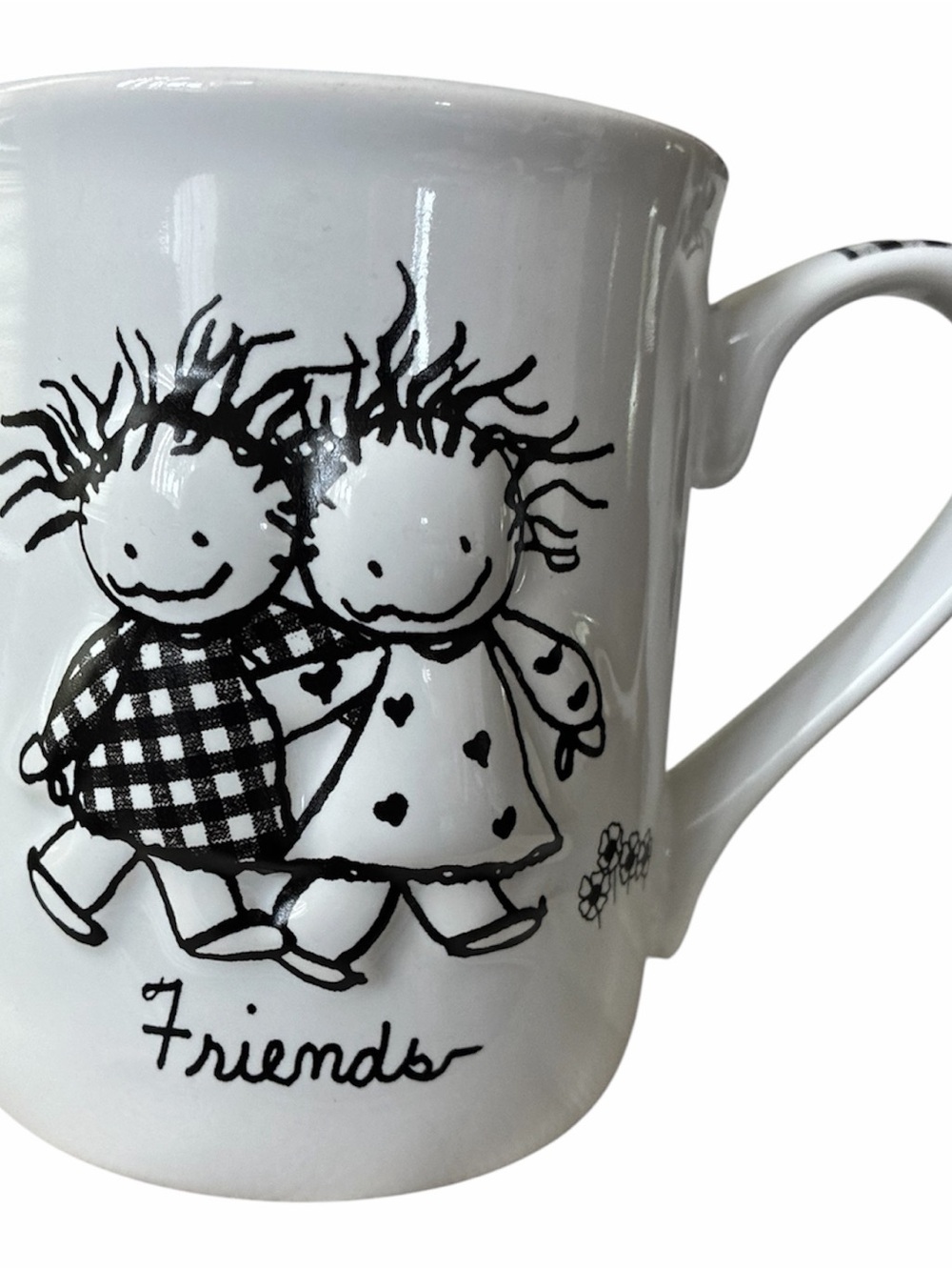 Enesco White Ceramic Mug with Black Friends Illustration